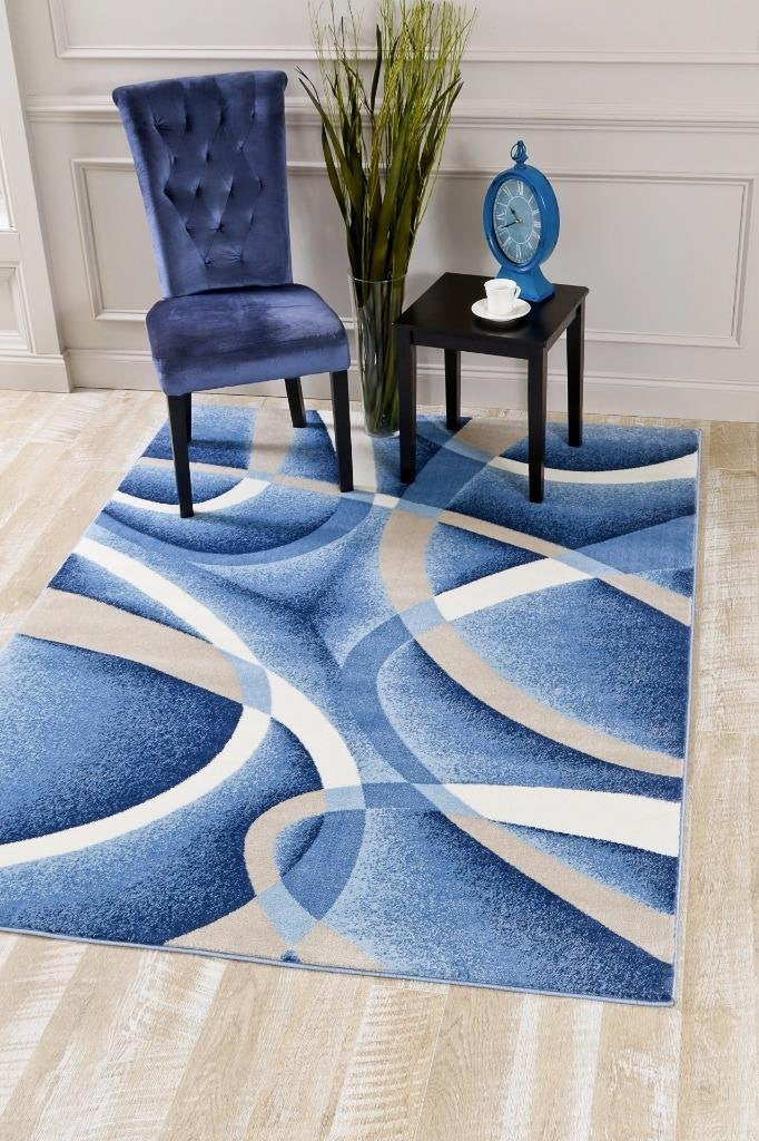 Abstract Swirls Blue Soft Area Rugs Ashley Area Rugs