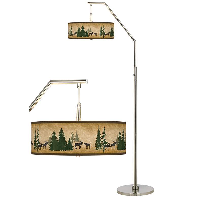 Moose Lodge Giclee Shade Arc Floor Lamp Ashley Area Rugs