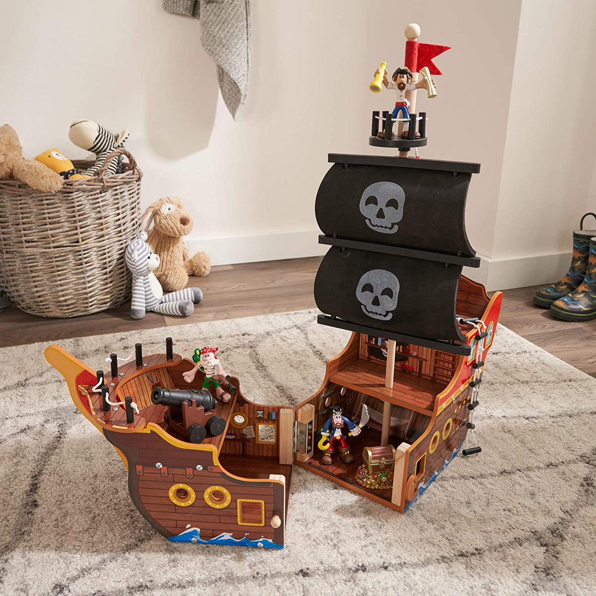 Adventure Bound Wooden Pirate Ship Ashley Area Rugs