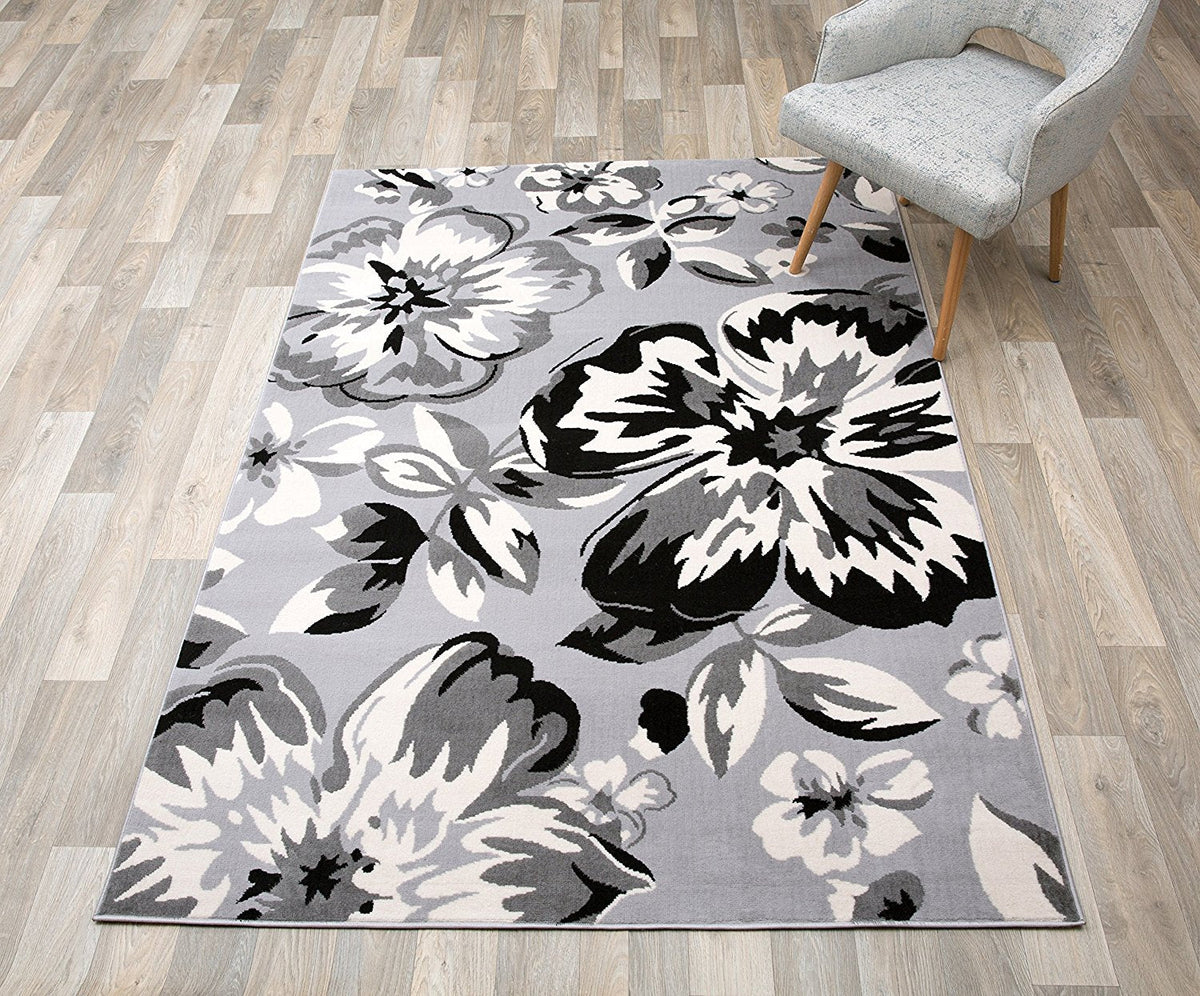 Artnice Anti Fatigue 2 Piece, White Floral Trellis Black Kitchen Rugs, –  Ashley Area Rugs