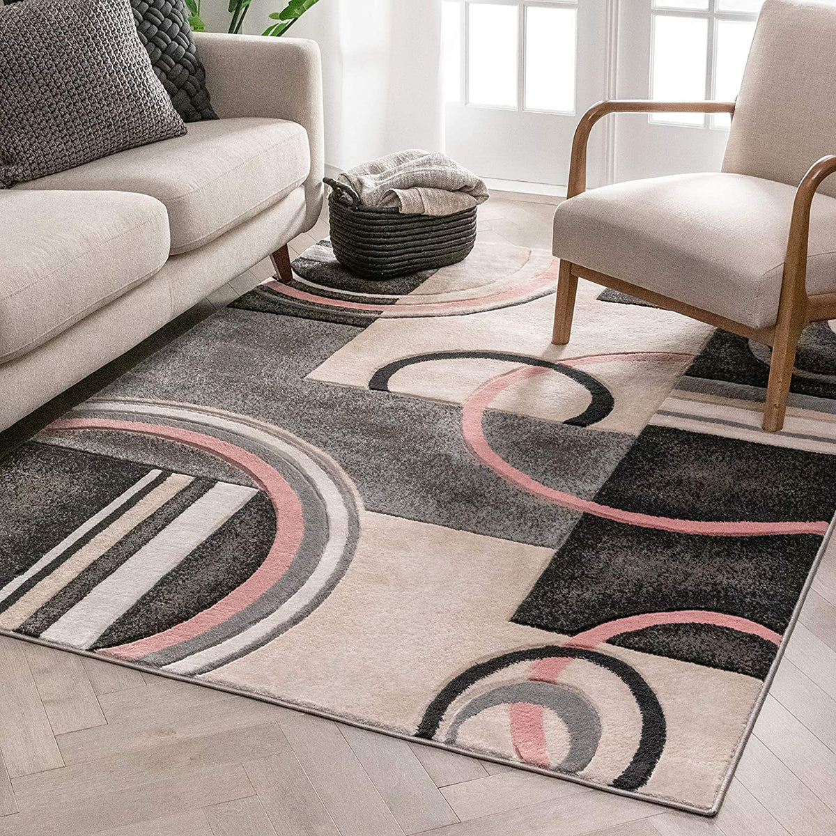 Good Vibes Belle Blush Pink Modern Abstract Geometric 3D Textured Soft –  Ashley Area Rugs
