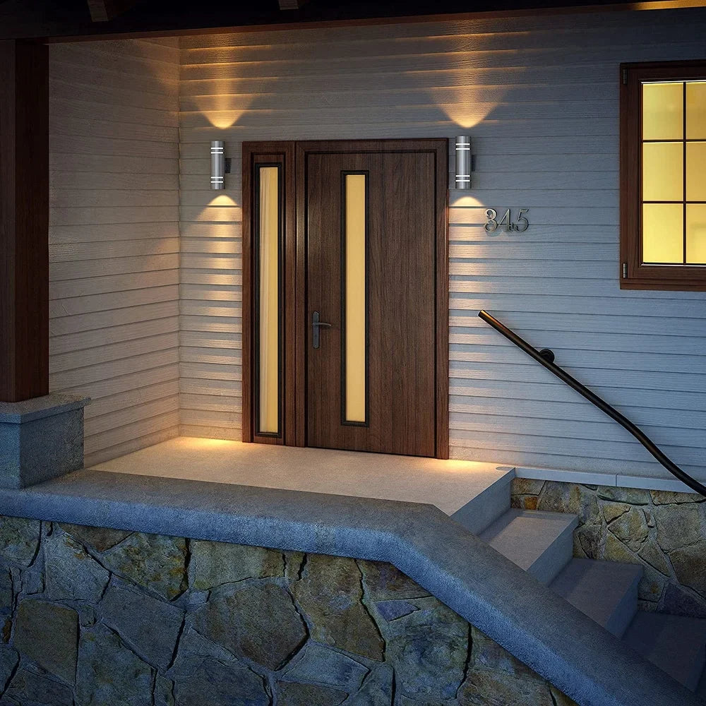 Artika V3 Modern Outdoor Porch Light Fixture Stainless Steel Silver Ashley Area Rugs