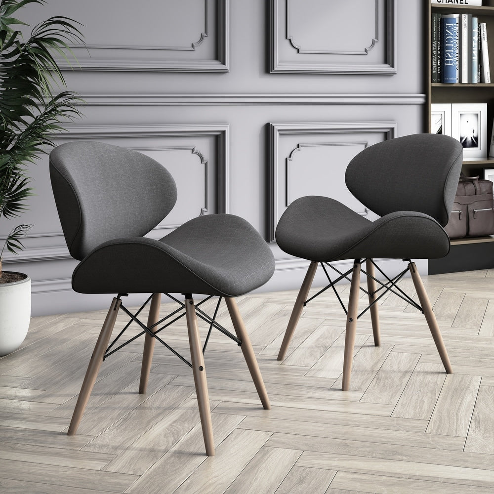 Corvus Madonna Midcentury Walnut and Black Accent Chair Ashley Area Rugs