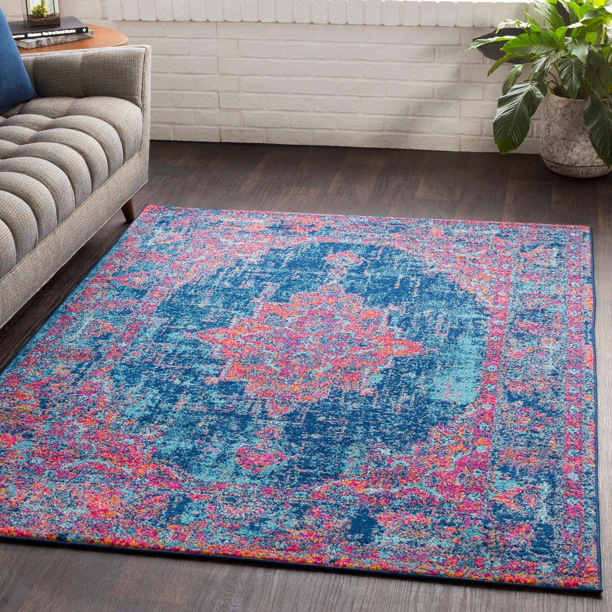 Buy Austin Abstract 10x13 Light Blue & Pink Rug