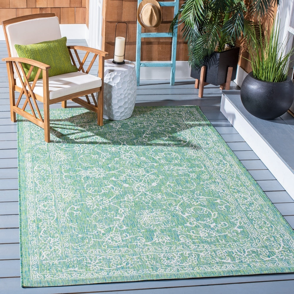 Courtyard Aquata Indoor/ Outdoor Patio Backyard Rug Ashley Area Rugs