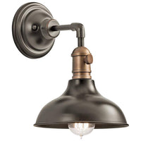 Cobson 8" Wide Bronze Wall Sconce Convertible Mini Pendant