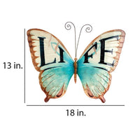Eangee Butterfly 18"W Blue Brown Life Capiz Shell Wall Decor