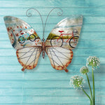 Eangee Butterfly Bicycles 18" Wide Capiz Shell Wall Decor