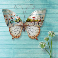 Eangee Butterfly Bicycles 18" Wide Capiz Shell Wall Decor