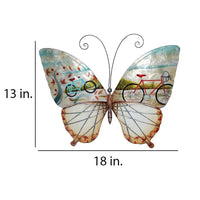 Eangee Butterfly Bicycles 18" Wide Capiz Shell Wall Decor