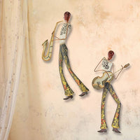 Eangee Musician Guitar Player 14"H Capiz Metal Wall Decor