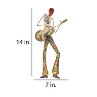 Eangee Musician Guitar Player 14"H Capiz Metal Wall Decor