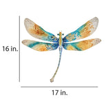 Eangee Dragonfly 17"W Aqua Gold and Pearl Metal Wall Decor