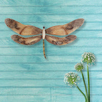 Eangee Dragonfly 20" Wide Earth-Toned Capiz Shell Wall Decor