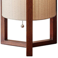 Quinn 17" High Walnut Birch Wood Accent Lantern Table Lamp