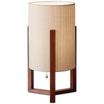 Quinn 17" High Walnut Birch Wood Accent Lantern Table Lamp