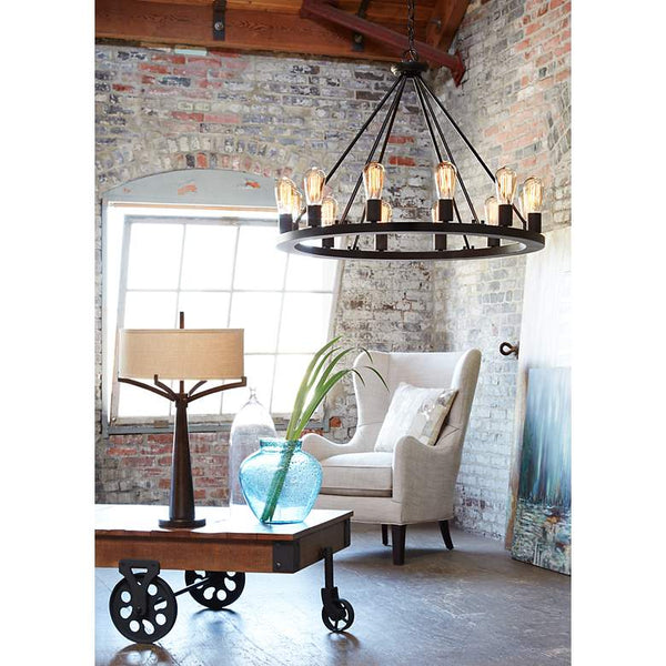 Tremont Industrial Bronze 2-Light Table Lamp