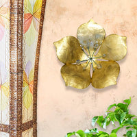 Eangee Flower 11" High Gold Capiz Shell Wall Decor