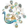Eangee Peacock Laying 20" High Capiz Shell Wall Decor