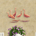 Group Of Five Flamingos 22" Wide Capiz Shell Wall Decor