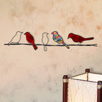 Eangee Birds On A Wire 29" Wide Red Capiz Shell Wall Decor