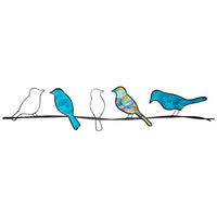 Eangee Birds On A Wire 29" Wide Blue Capiz Shell Wall Decor