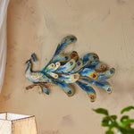 Eangee Peacock Seated 18" Wide Metal Peacock Wall Decor