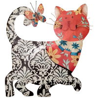 Eangee Cat 13" High Black and Red Metal Wall Decor