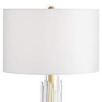 Possini Euro Aloise Brass and Glass Table Lamp With Brass Round Riser