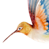 Eangee Hummingbird 12"H White Red and Blue Metal Wall Decor