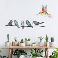 Eangee Hummingbird 12"H White Red and Blue Metal Wall Decor