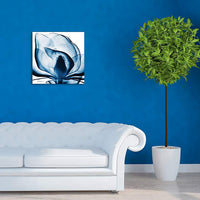 Blue Magnolia X-Ray 24" Square Printed Glass Wall Art