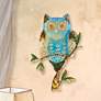 Eangee Owl 12" High Blue Capiz Shell Wall Decor