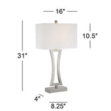 Roxie Brushed Nickel Metal Table Lamps Set of 2