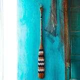 Eangee Blue and White Waves Oar 60"H Solid Wood Wall Decor