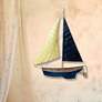 Eangee Sailboat 11"H White and Blue Capiz Shell Wall Decor