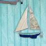 Eangee Sailboat 11" High Tan and Gray Capiz Shell Wall Decor