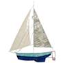 Eangee Sailboat 11" High Tan and Gray Capiz Shell Wall Decor