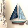 Eangee Sailboat 11" High Blue Capiz Shell Wall Decor