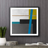 Geometric Blocks II 26" Square Framed Giclee Wall Art