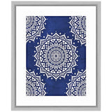 Blue Boho Pattern 22"H 2-Piece Framed Giclee Wall Art Set