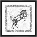Zebra 22" Square Framed Giclee Wall Art