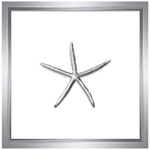 Silver Leafed Thin Starfish 16" Square Framed Wall Art