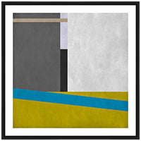 Geometric Blocks I 26" Square Framed Giclee Wall Art