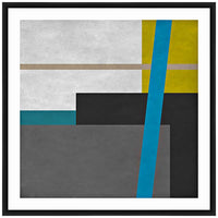 Geometric Blocks II 26" Square Framed Giclee Wall Art