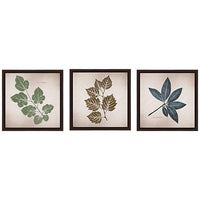 Leave 14" Square 3-Piece Framed Giclee Wall Art Set