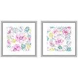 Pastel Florals 18"W 2-Piece Framed Giclee Wall Art Set