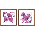 Violet Florals 18"W 2-Piece Framed Giclee Wall Art Set