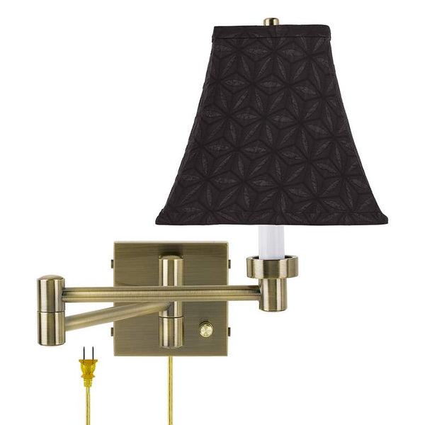 McKinley Dark Antique Brass Plug-In Swing Arm Wall Lamp