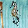 Eangee Seahorse 22"H Gray and Pearl Capiz Shell Wall Decor